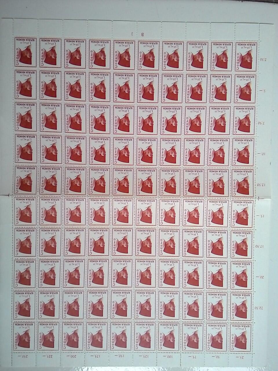 Indonesia Stamp Sheets NOS 10x10 1950-60an