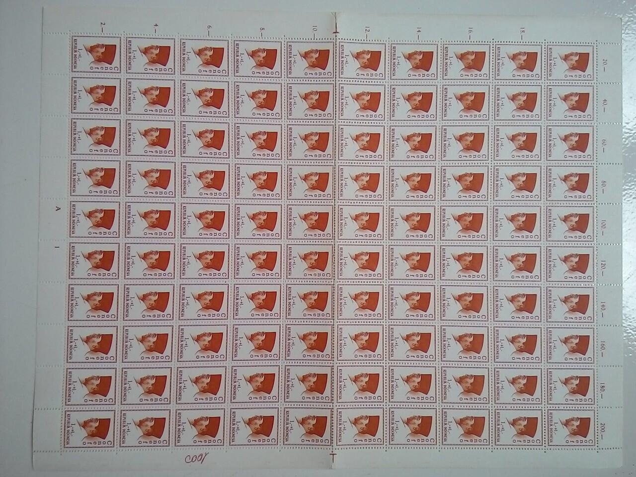 Indonesia Stamp Sheets NOS 10x10 1950-60an
