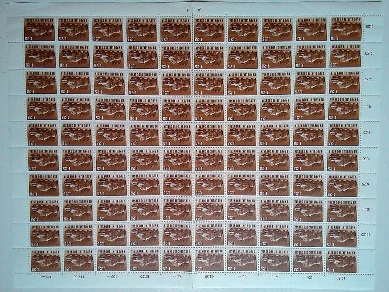 Indonesia Stamp Sheets NOS 10x10 1950-60an