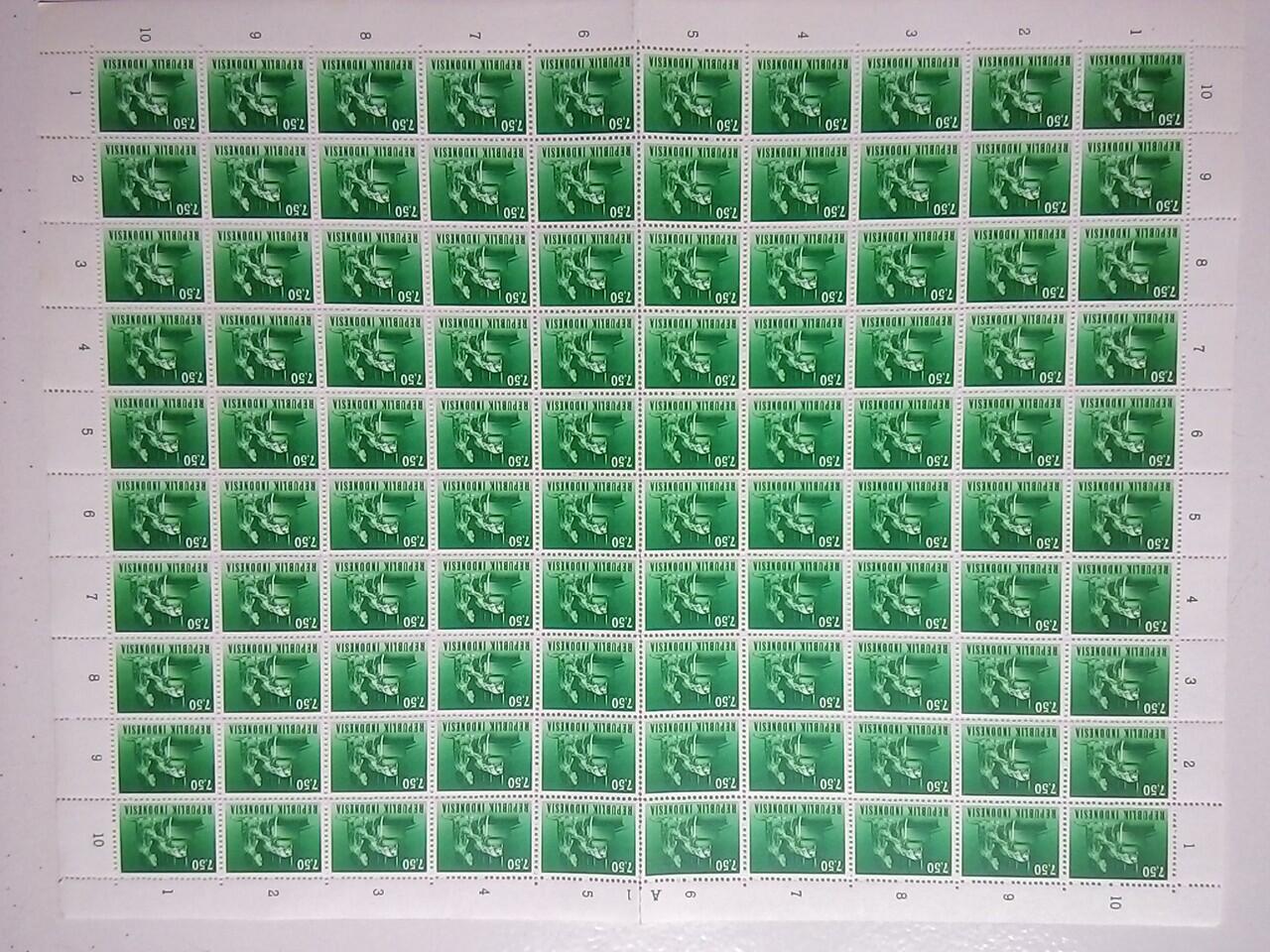 Indonesia Stamp Sheets NOS 10x10 1950-60an