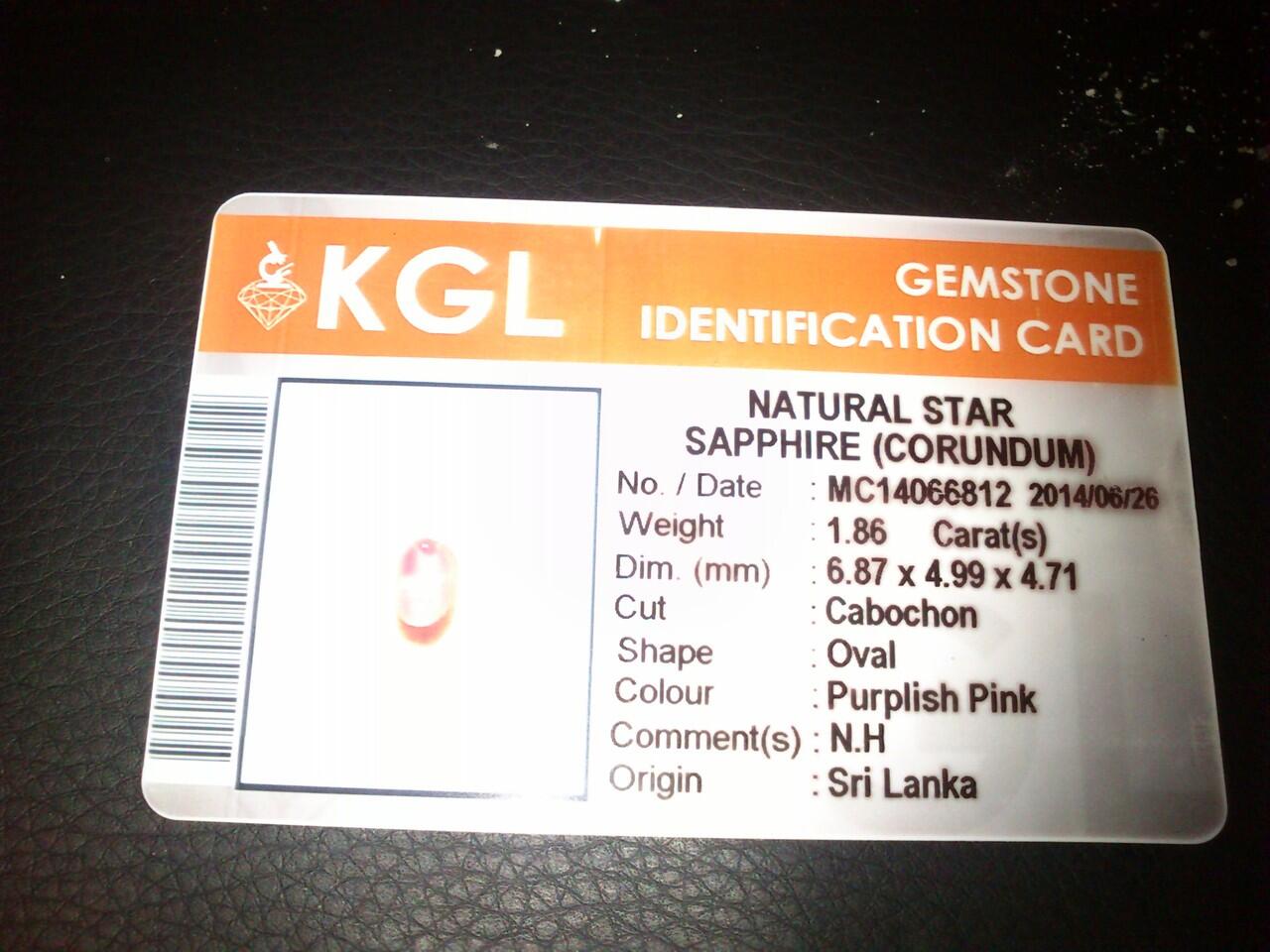 NATURAL PURPLISH PINK SHAPPIRE SRILANKA + MEMO NO TREATMENT