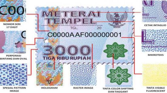 Baru tahu Gambar dan spek lengkap meterai tempel baru 6000 dan 3000 rupiah