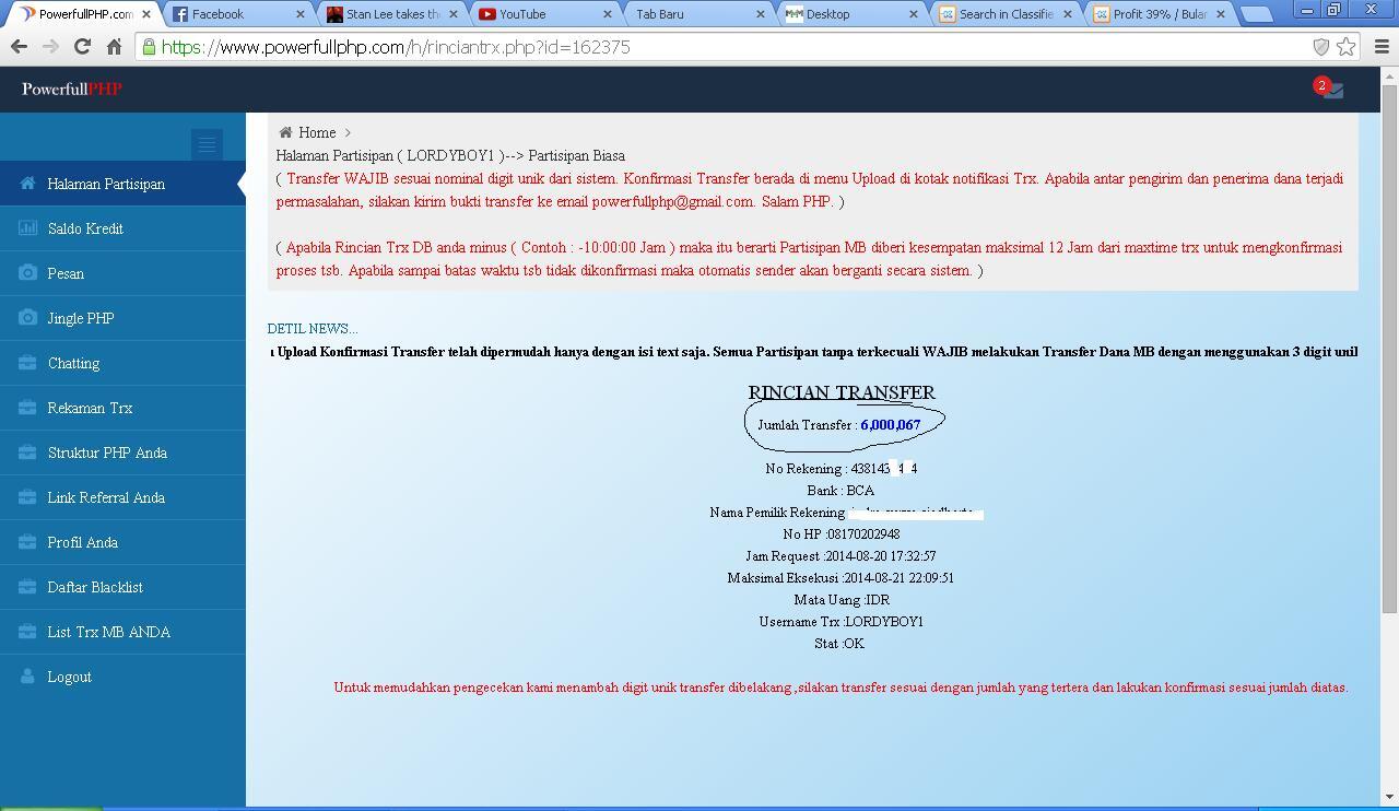Profit 39% / Bulan.. PHP..mulai dari 100rb - 10 jt...