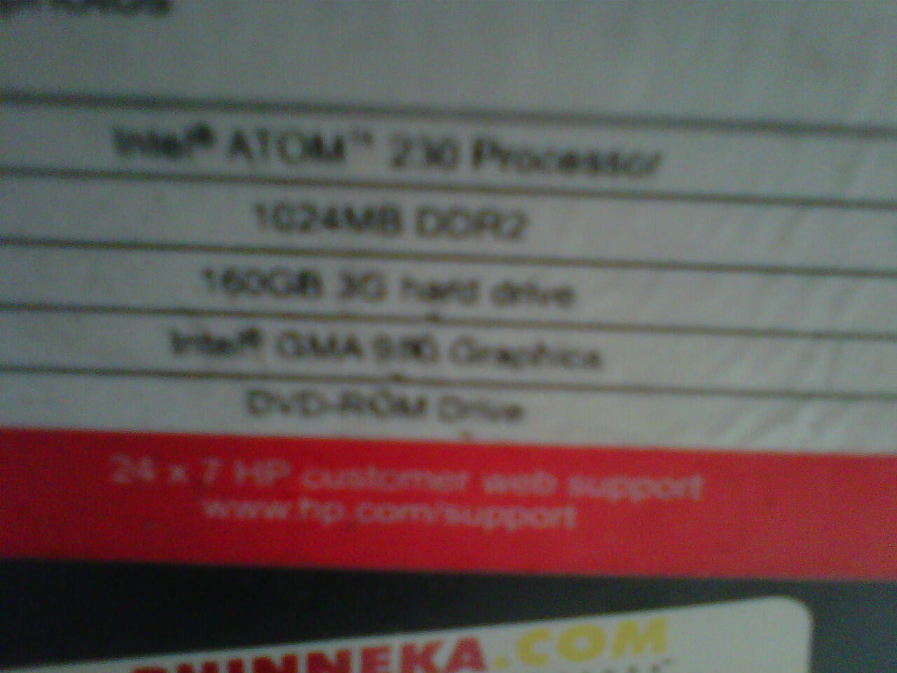 Komputer PC Intel Atom 230 lengkap dgn monitor dll