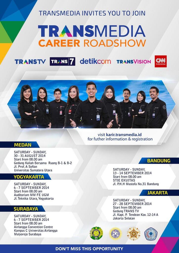 [HOT INFO] Career Roadshow Transmedia Gan ayo daftarkan diri agan