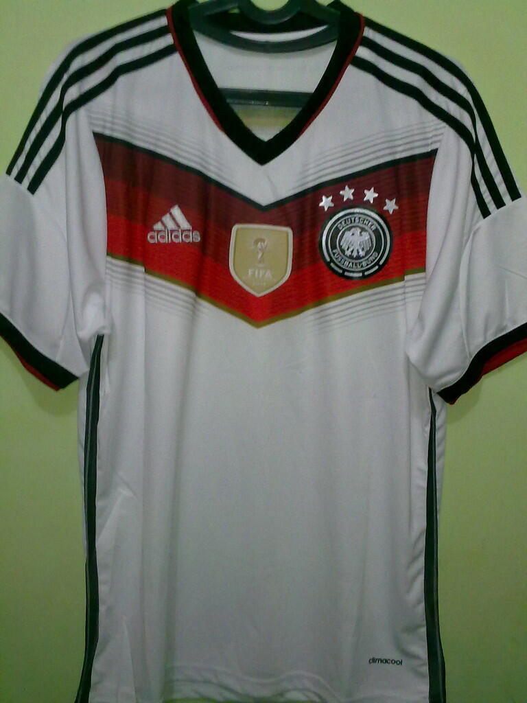 Jersey Grade Ori Germany / Jerman Home World Cup 2014 4 Star With Patch