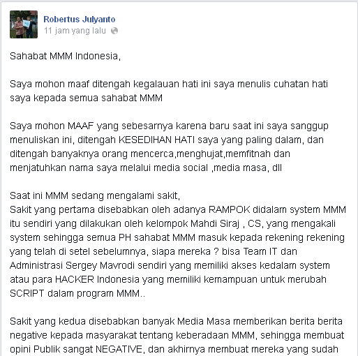 HT Sekarang katanya duit kalian di MMM Sudah bisa ditarik (BB++)