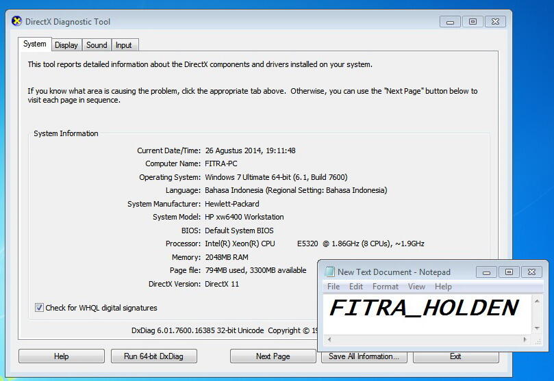 KOMPUTER SERVER HP WORKSTATION XW6400 OCTA CORE ( 8CPU ) CUMA 2JTAN