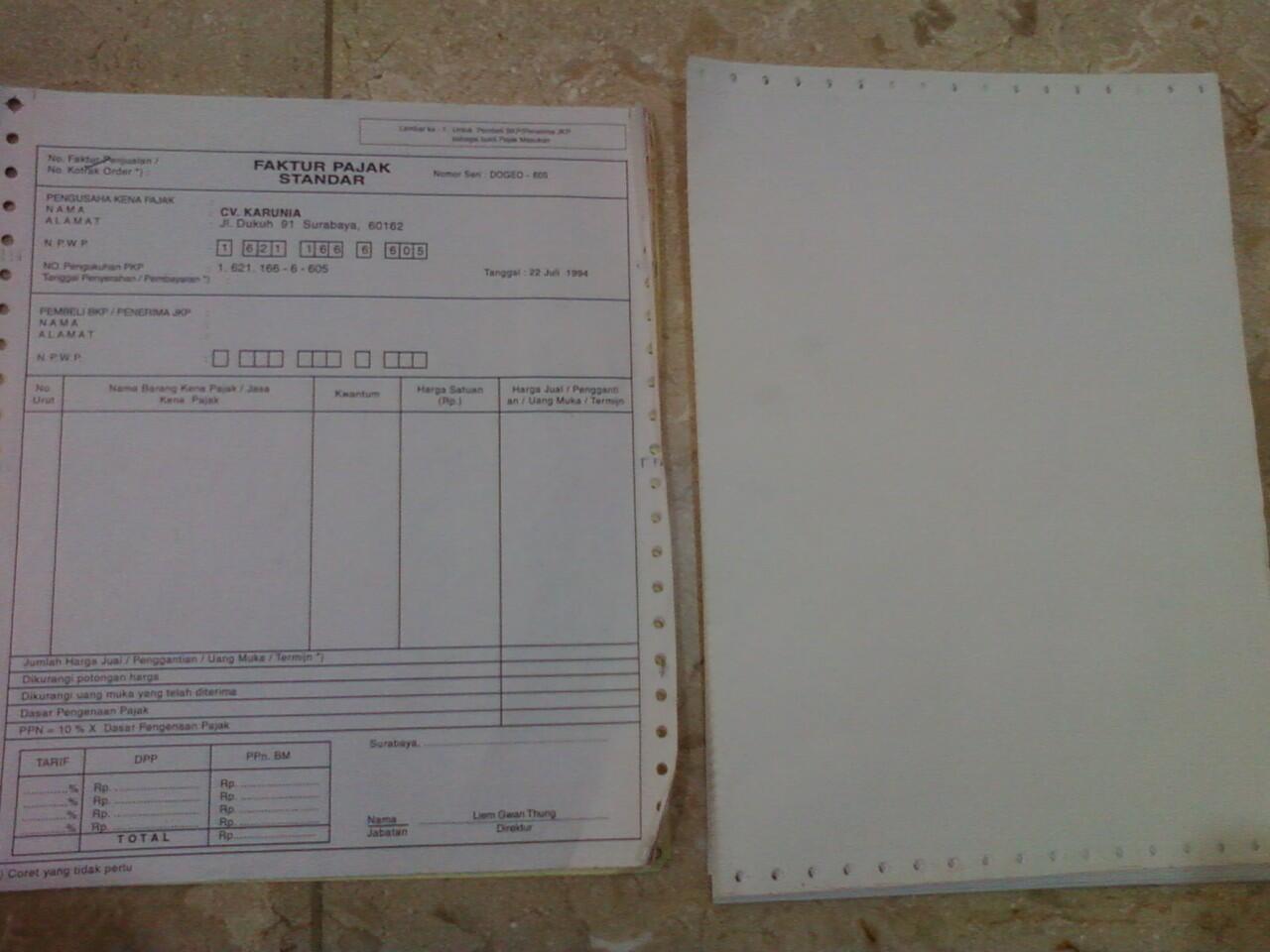 CONTINUOUS FORM KERTAS KOMPUTER CETAKAN