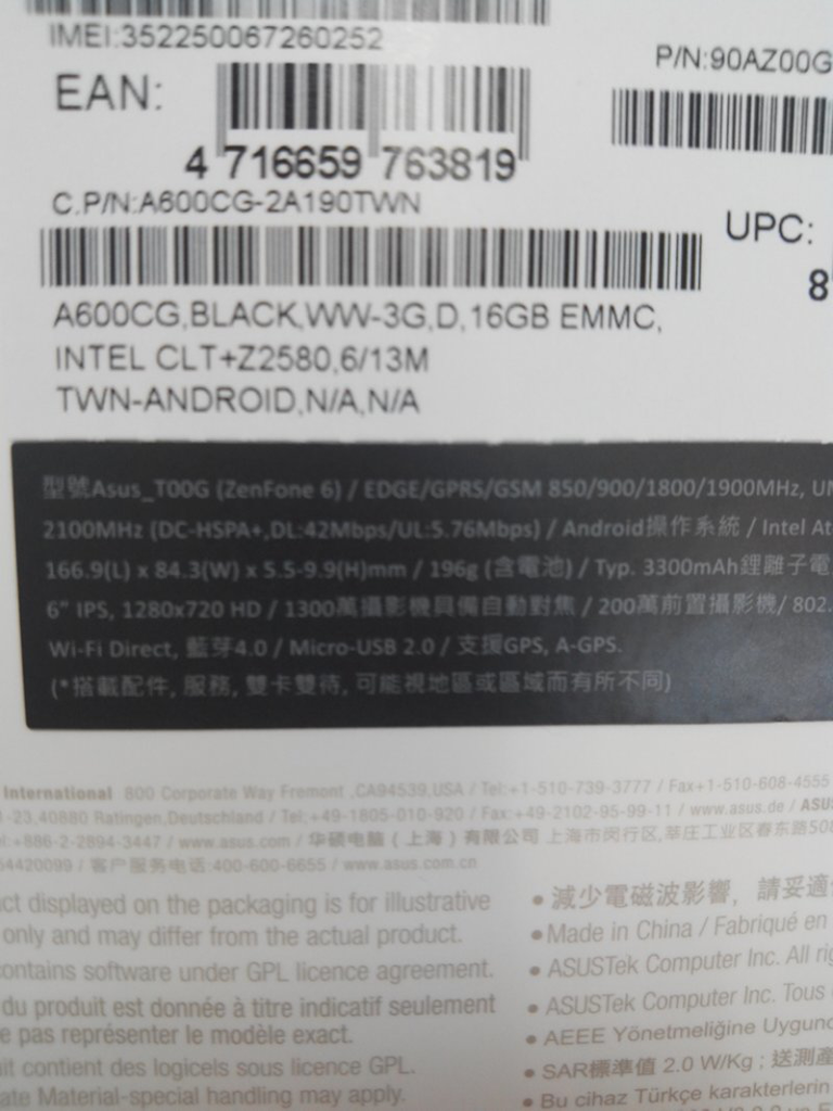 Asus Zenfone 6 100% baru ram 2gb internal 16gb.