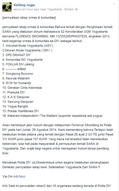 Sekolah Tinggi2 di jogja tapi mulut gak berbudaya, njaluk dipiyekke iki??