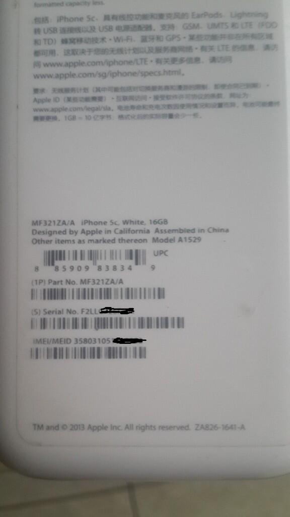 Iphone 5C 16GB White FU Lengkap Garansi Apple International 96% Mulus