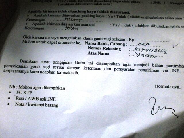Klaim Paket Barang Hilang ala JNE