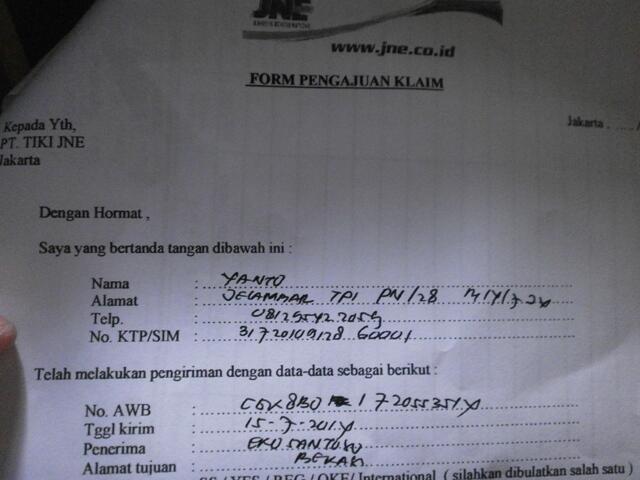 Klaim Paket Barang Hilang ala JNE
