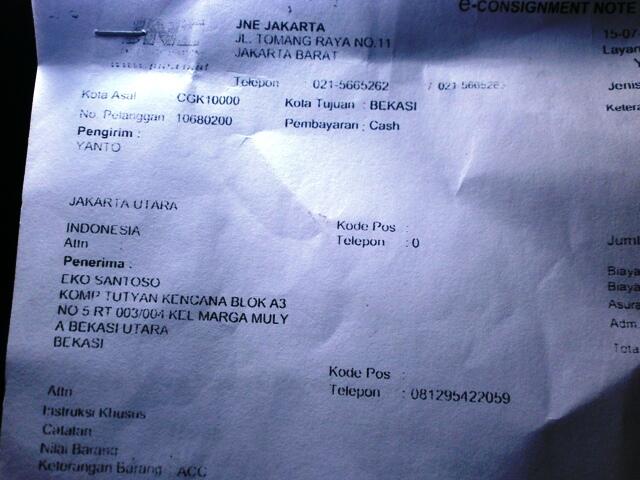 Klaim Paket Barang Hilang ala JNE