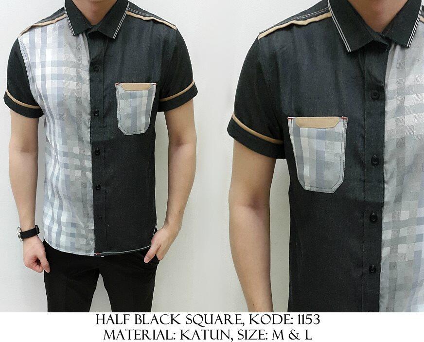 Kemeja Katun Denim Polos/Motif/Printed/Batik