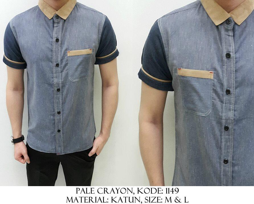 Kemeja Katun Denim Polos/Motif/Printed/Batik