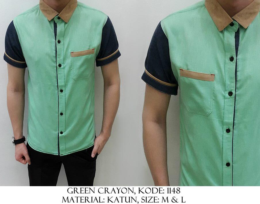 Kemeja Katun Denim Polos/Motif/Printed/Batik
