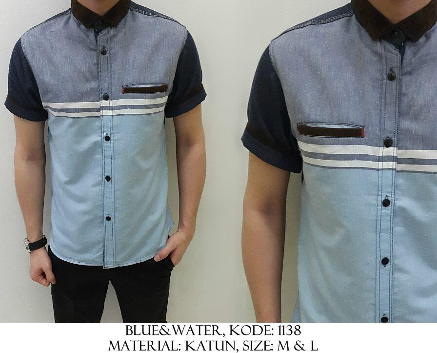 Kemeja Katun Denim Polos/Motif/Printed/Batik