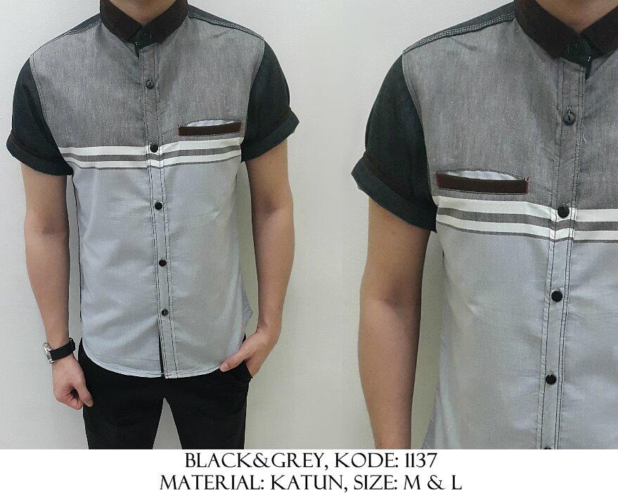 Kemeja Katun Denim Polos/Motif/Printed/Batik