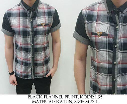Kemeja Katun Denim Polos/Motif/Printed/Batik