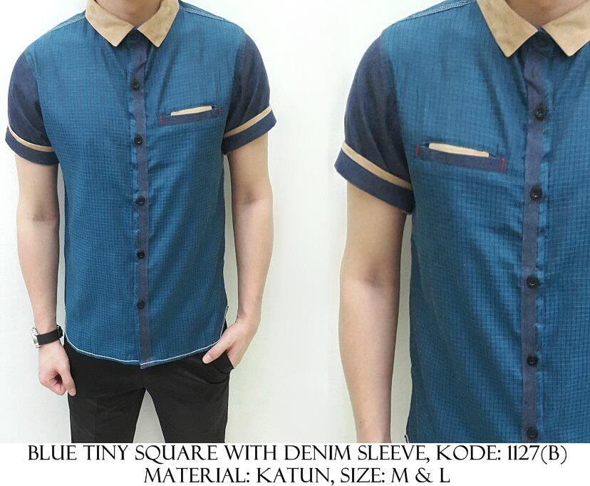 Kemeja Katun Denim Polos/Motif/Printed/Batik