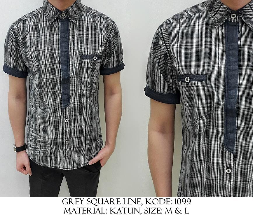 Kemeja Katun Denim Polos/Motif/Printed/Batik