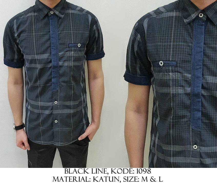 Kemeja Katun Denim Polos/Motif/Printed/Batik