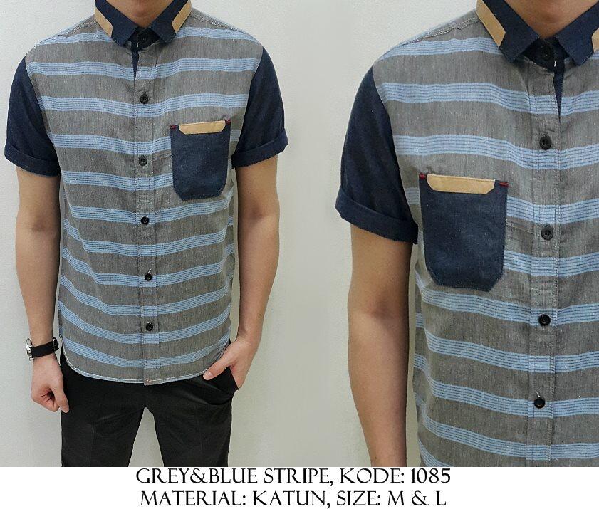 Kemeja Katun Denim Polos/Motif/Printed/Batik