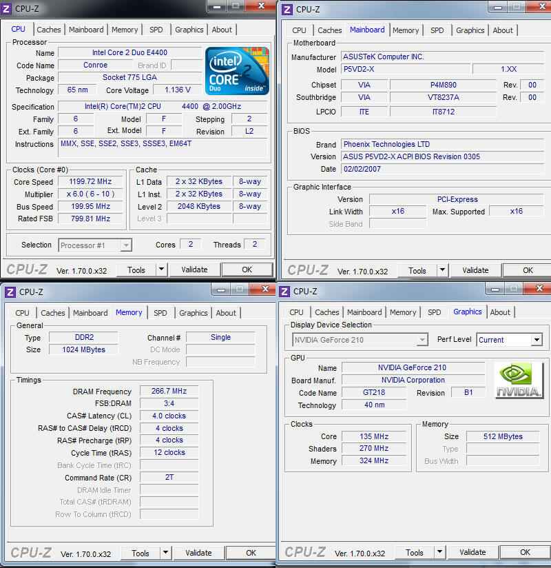 CPU Core2duo E4400 Asus P5vd2x Nvidia GT210 Komputer Murah