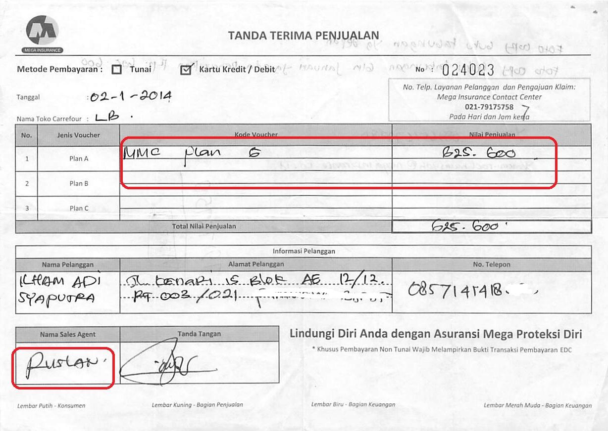 Refund Asuransi Belum dikembalikan (Mega Insurance)