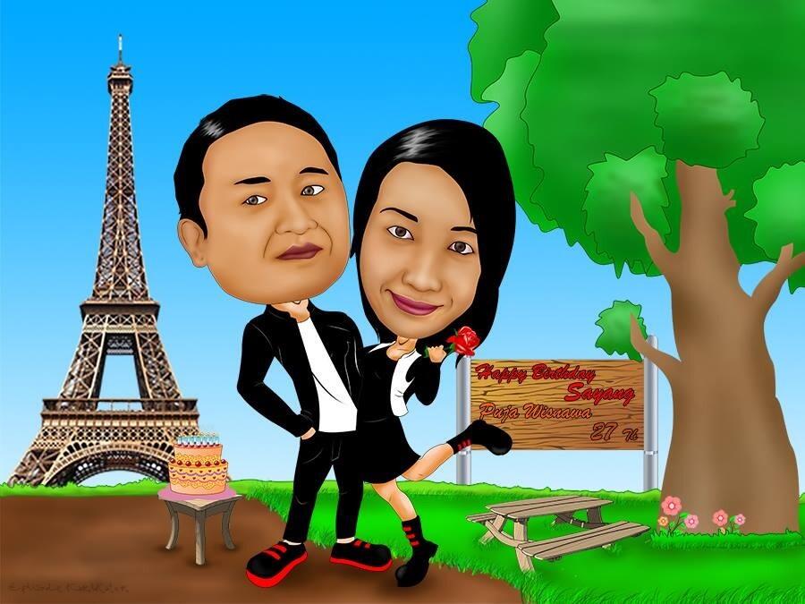 Karikatur wajah digital