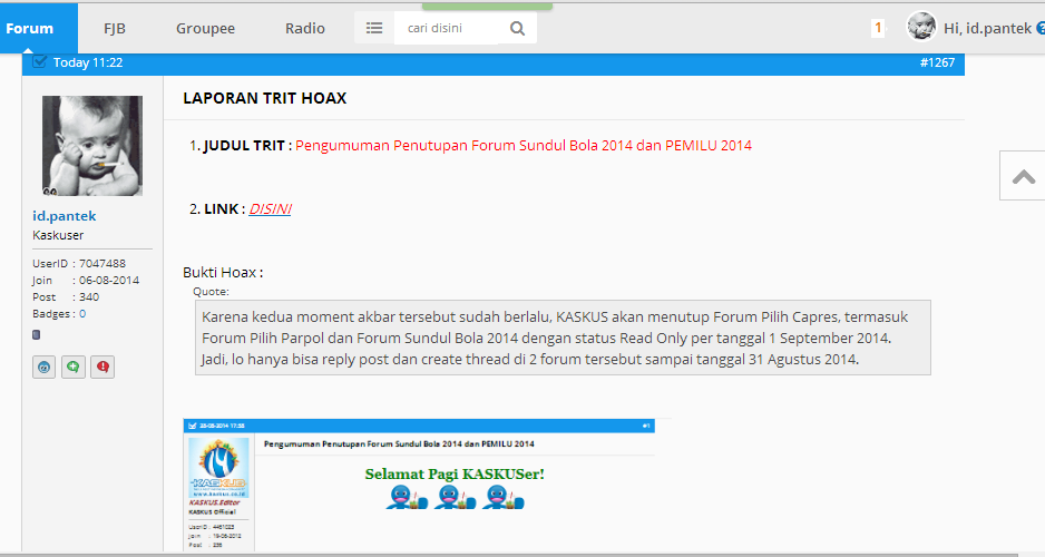 hore sudah ditutup