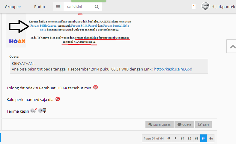 hore sudah ditutup