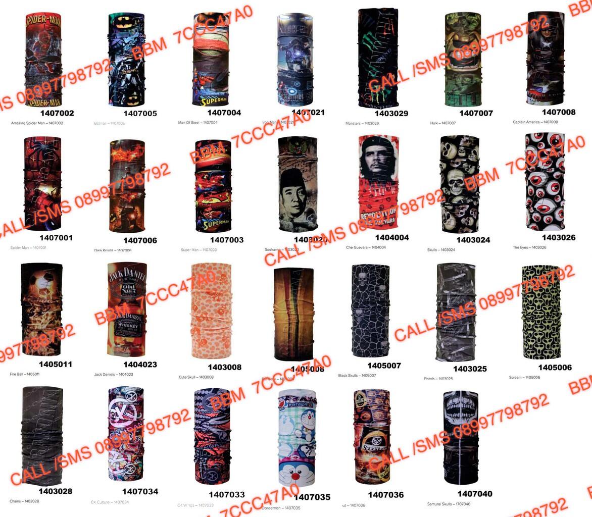 BANDANAKU MULTIFUNGSI (BUFF) BAHAN SPANDEX (BAHAN TEBAL DAN ELASTIS)