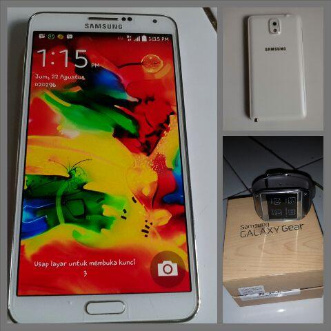 Jual cepat samsung note 3 white Ori sein + samsung gear*harga berebutan (depok)