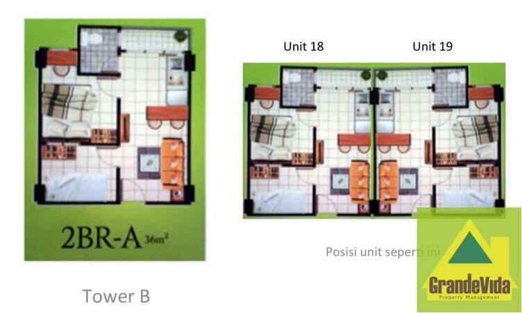 Apartemen Bintaro Park View Tower B Lantai 15, 2 Unit Sebelahan