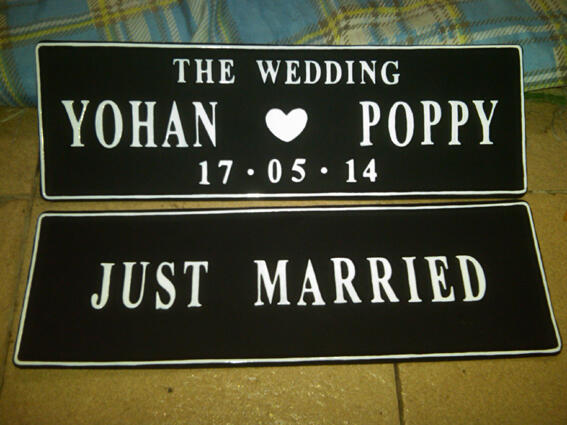 Jual Plat Acecoris untuk Mobil Pengantin