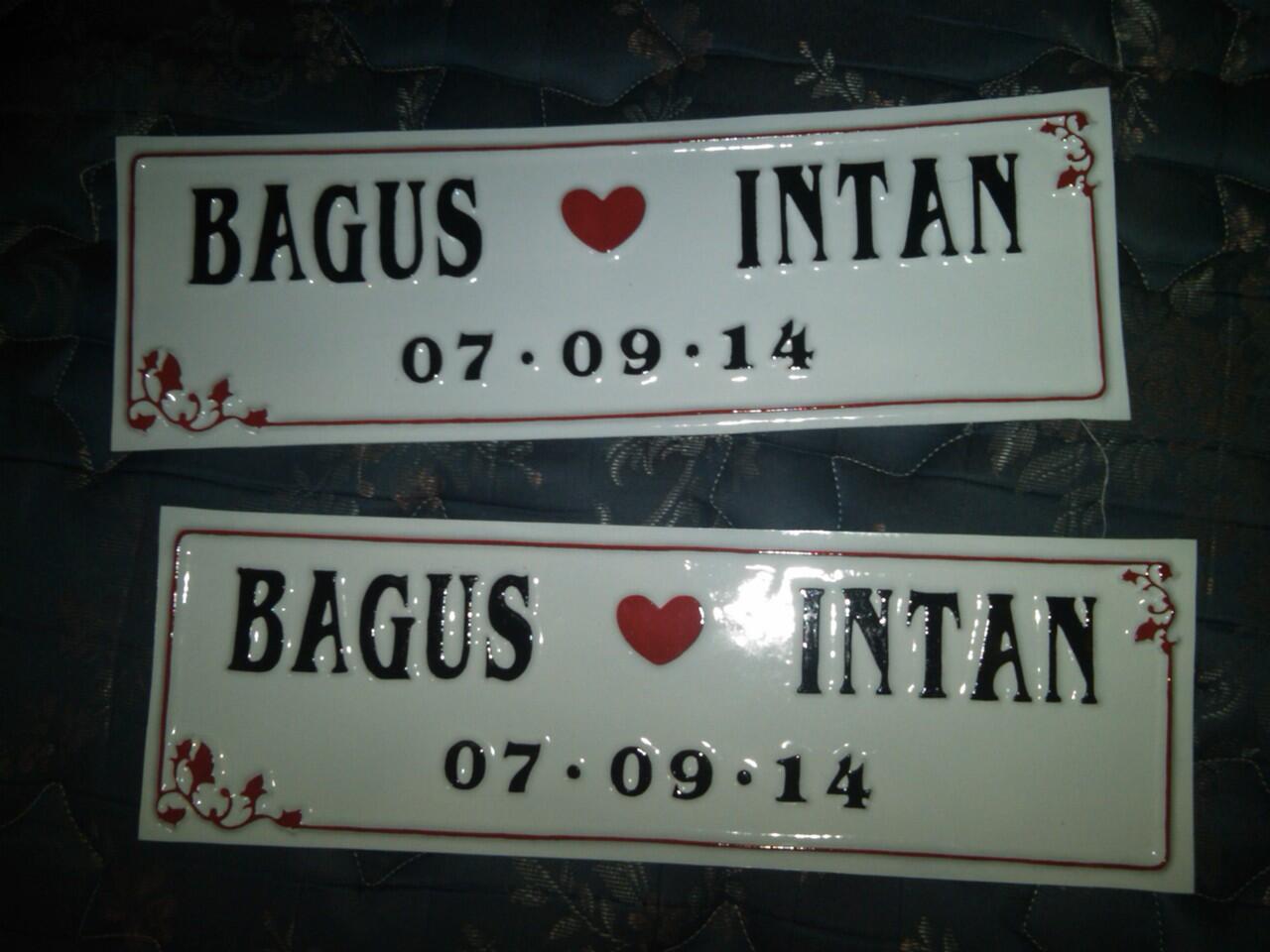 Jual Plat Acecoris untuk Mobil Pengantin
