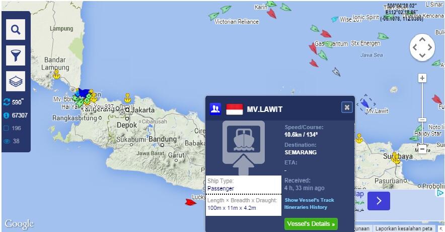 Kapal mana saja yang berlayar di Indonesia dan seluruh dunia? Real time update!