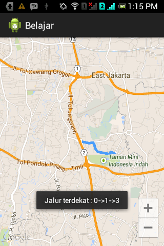 algoritma jalur terpendek : google maps v2 android