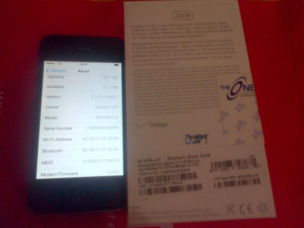 IPHONE 4 BLACK CDMA 32 GB, ORI, BNOB, 99,99% , GRS THE ONE