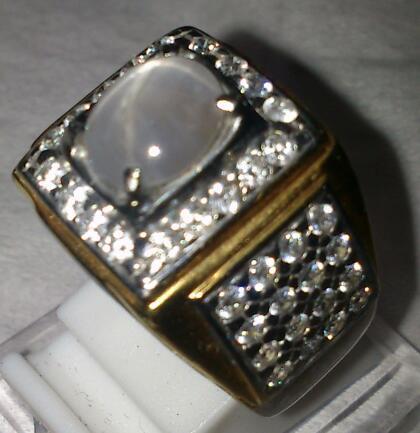 NATURAL WHITE STAR SHAPPIRE CEYLON + MEMO