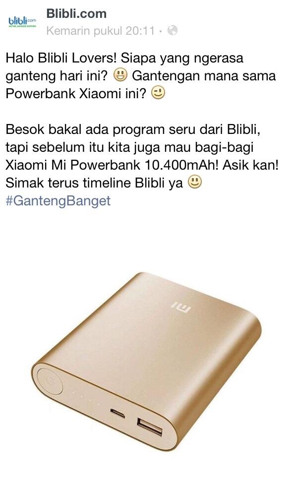 &#91;GRATISAN INSIDE&#93; Xiaomi Powerbank! yang ngerasa GANTENG wajib masuk!