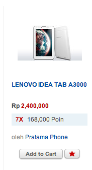 Jual Lenovo IdeaTab A3000 Black MURAH!