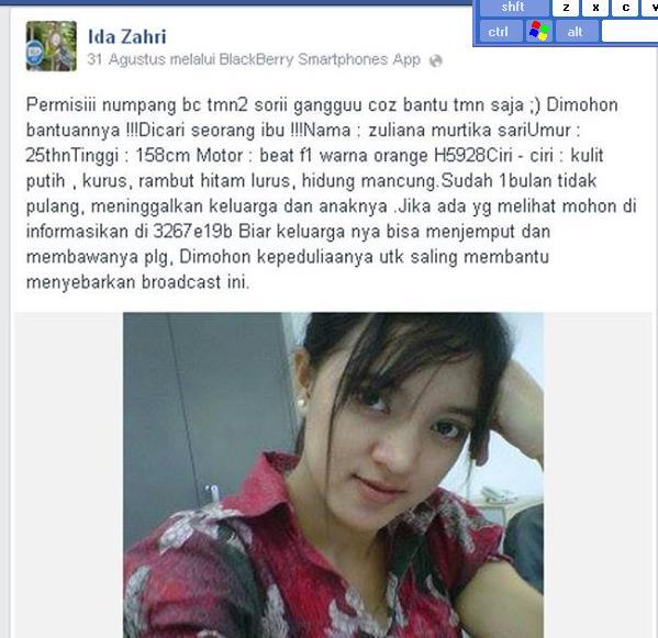 sekedar share ORANG HILANG bening detected