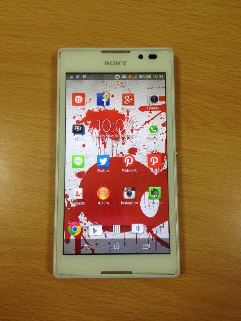 xperia c, white, masih garansi