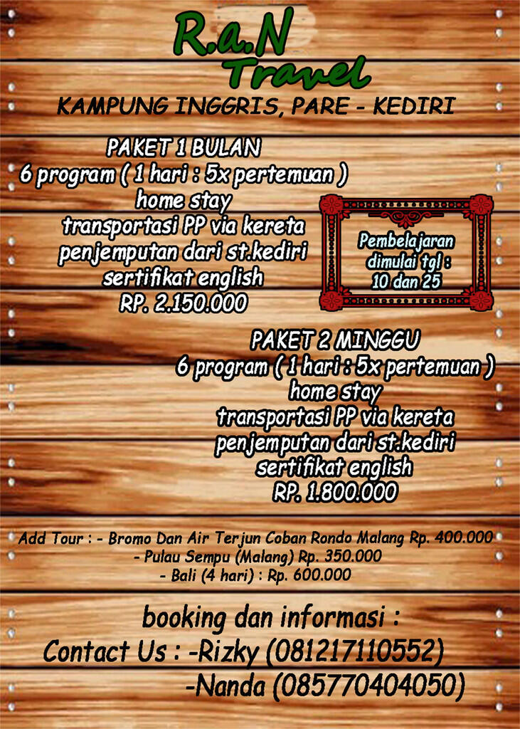 Berbagi Infomarsi Kampung Inggris , Pare - Kediri