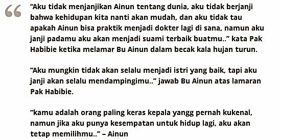 kata cinta Habibie untuk Ainun