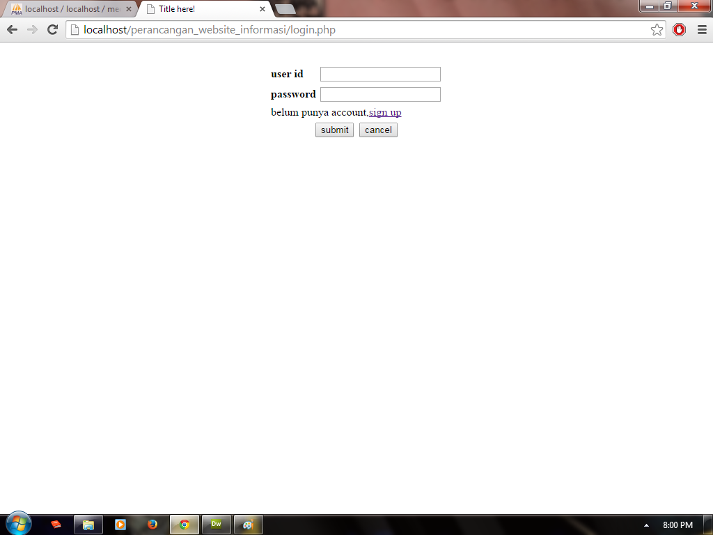 Localhost connection